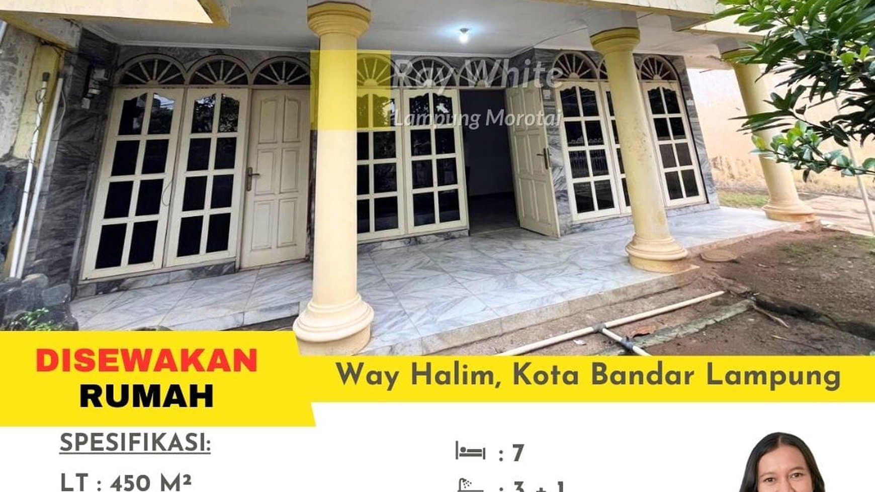 Disewakan Rumah Besar Way Halim Permai