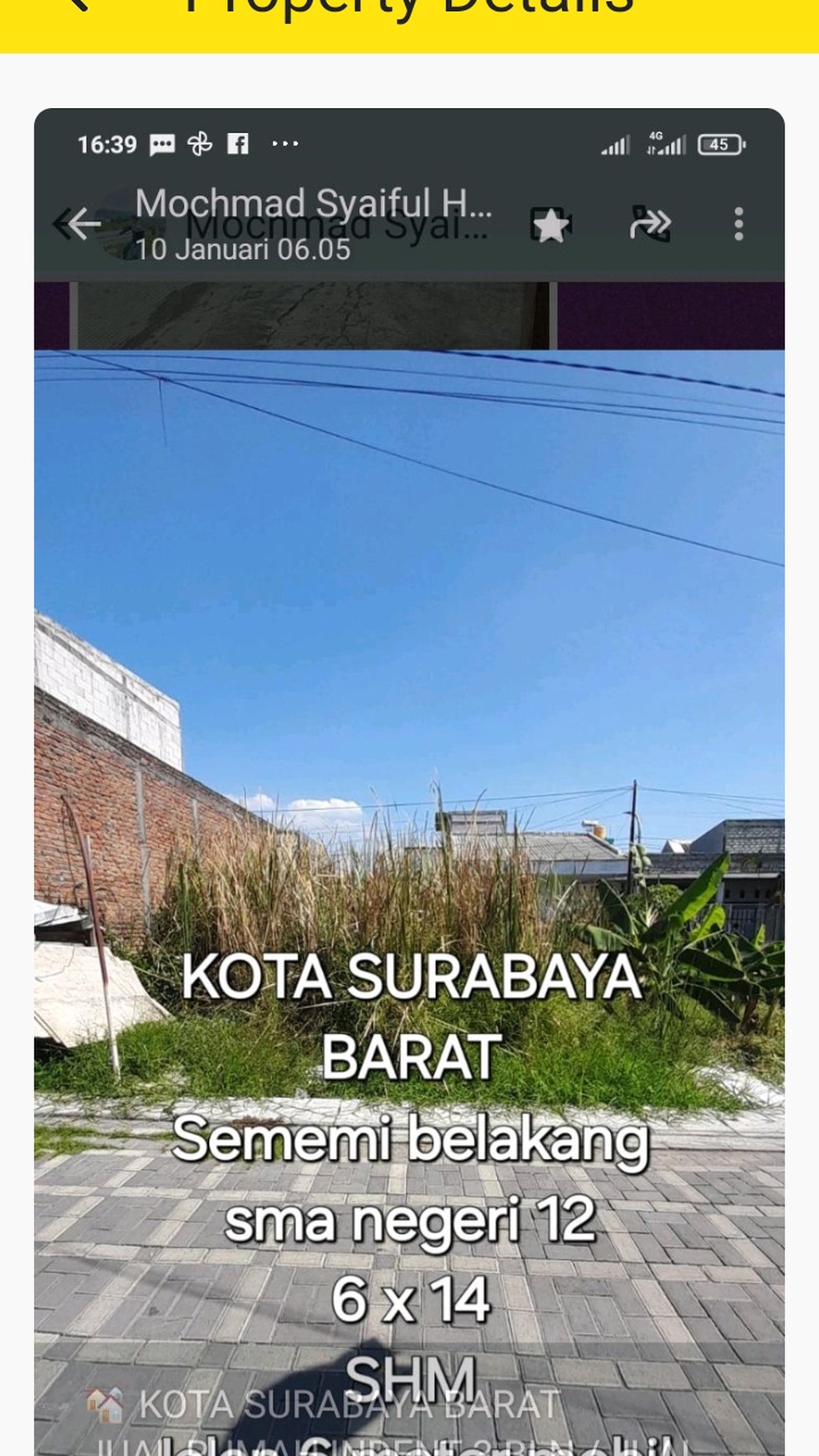 Dijual tanah residensial di Sememi