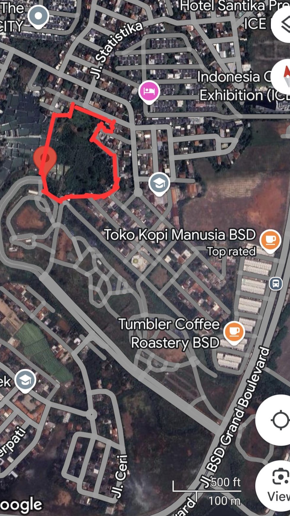 Kavling lahan kosong  Sebrang ICE BSD Pagedangan