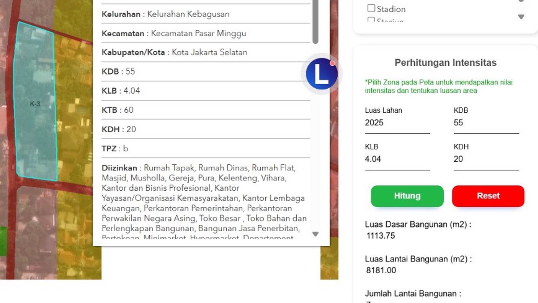 Tanah 2025m2 Siap Bangun Dekat Akses Toll Area Kebagusan Raya