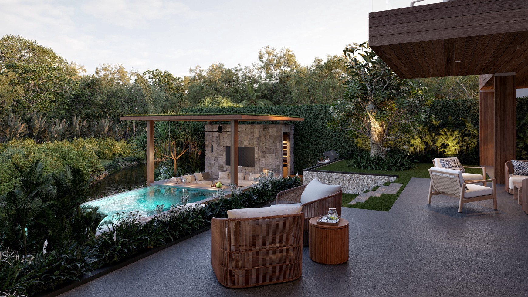 Villa for Sale  Freehold - A Luxurious Sanctuary Embraced by Nature's Serenity in the Heart of Canggu, Bali