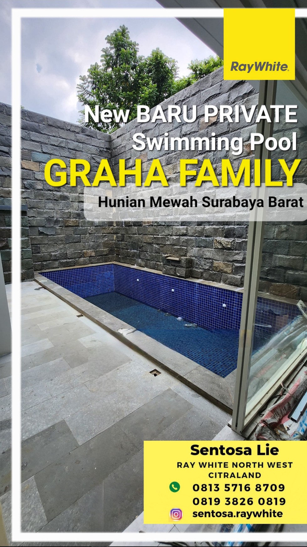 Disewakan Private Pool Rumah Graha Family Surabaya Area Pakuwon Indah, Citraland, Bukit Darmo Golf, Dian Istana