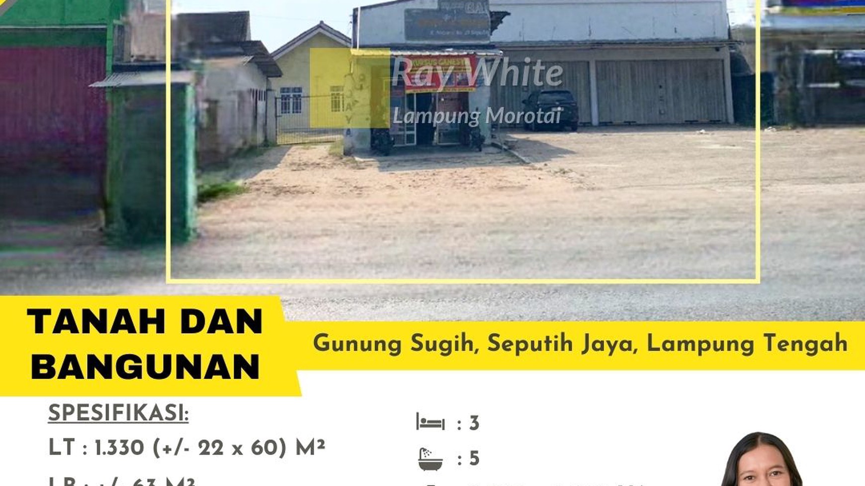 Tanah Dijual Lokasi Gunung Sugih Seputih Jaya