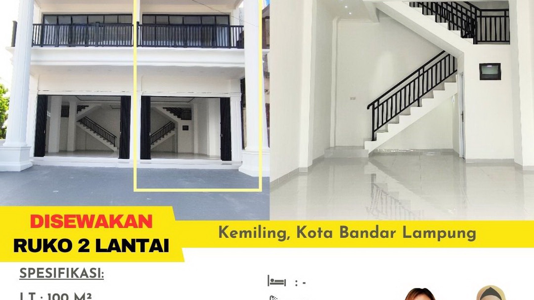Disewakan ruko 2 lantai