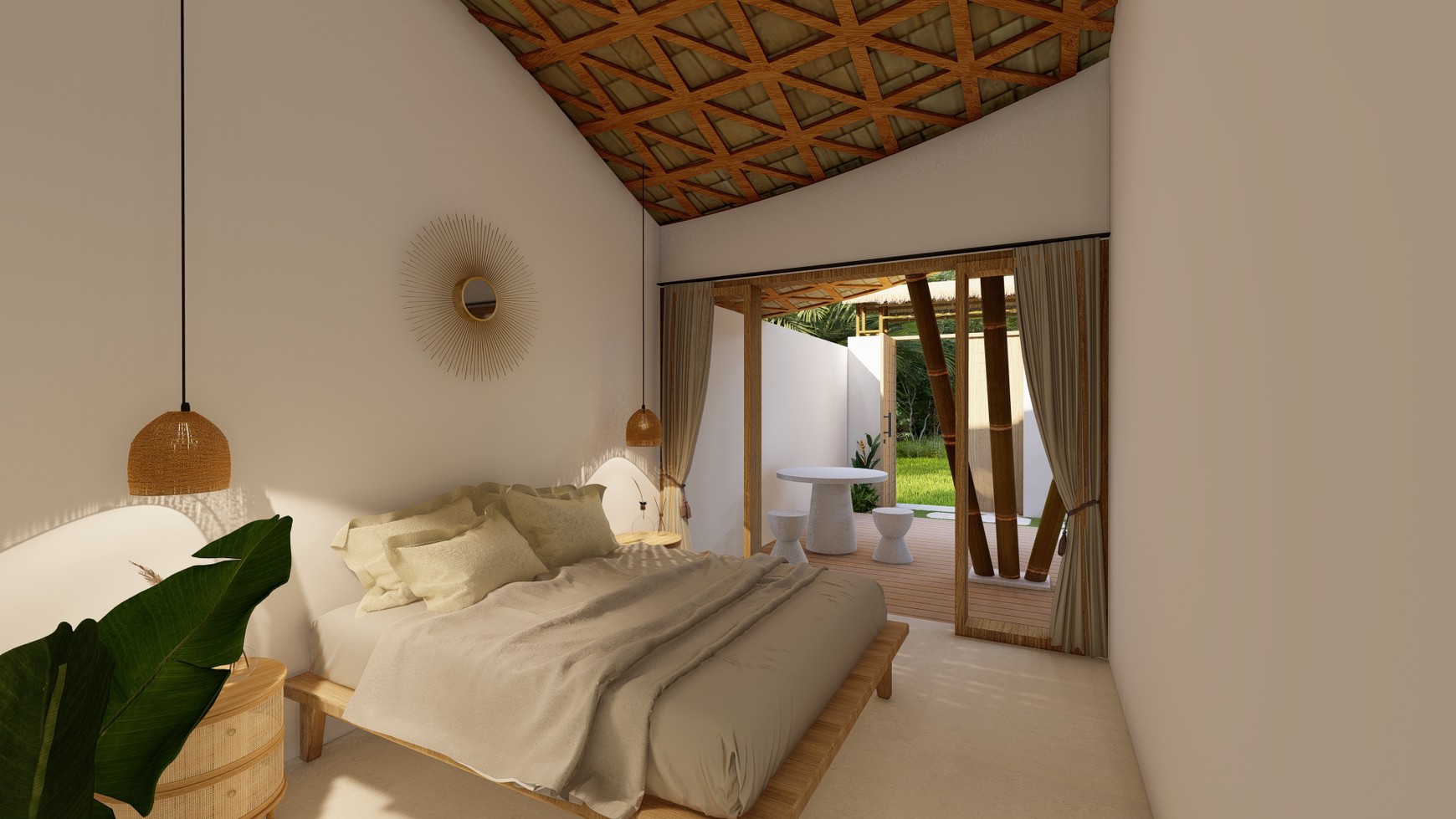 For Sale Leasehold - Unique tropical bamboo villa 2 bedrooms in Kerobokan - Bali