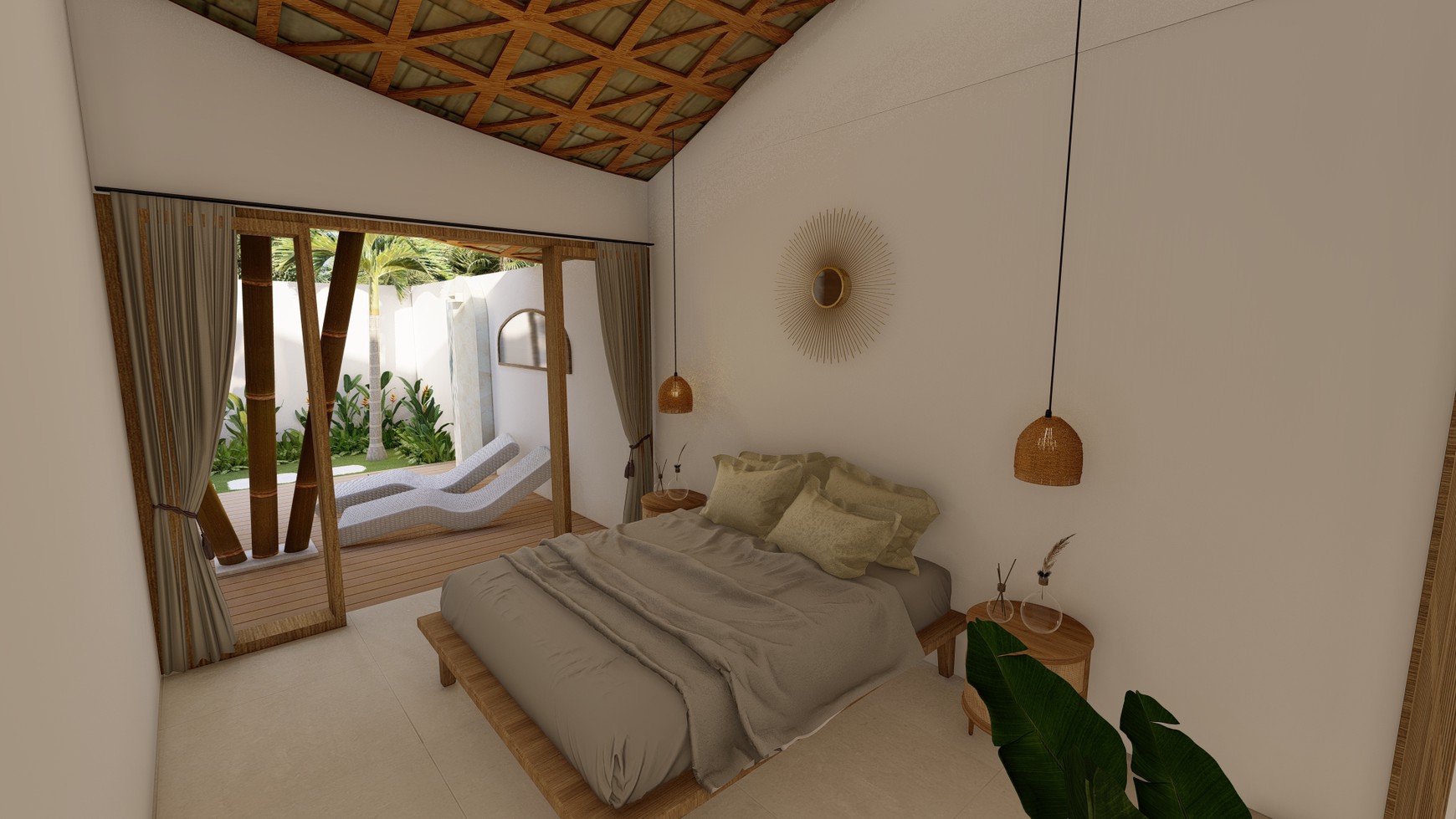 For Sale Leasehold - Unique tropical bamboo villa 2 bedrooms in Kerobokan - Bali