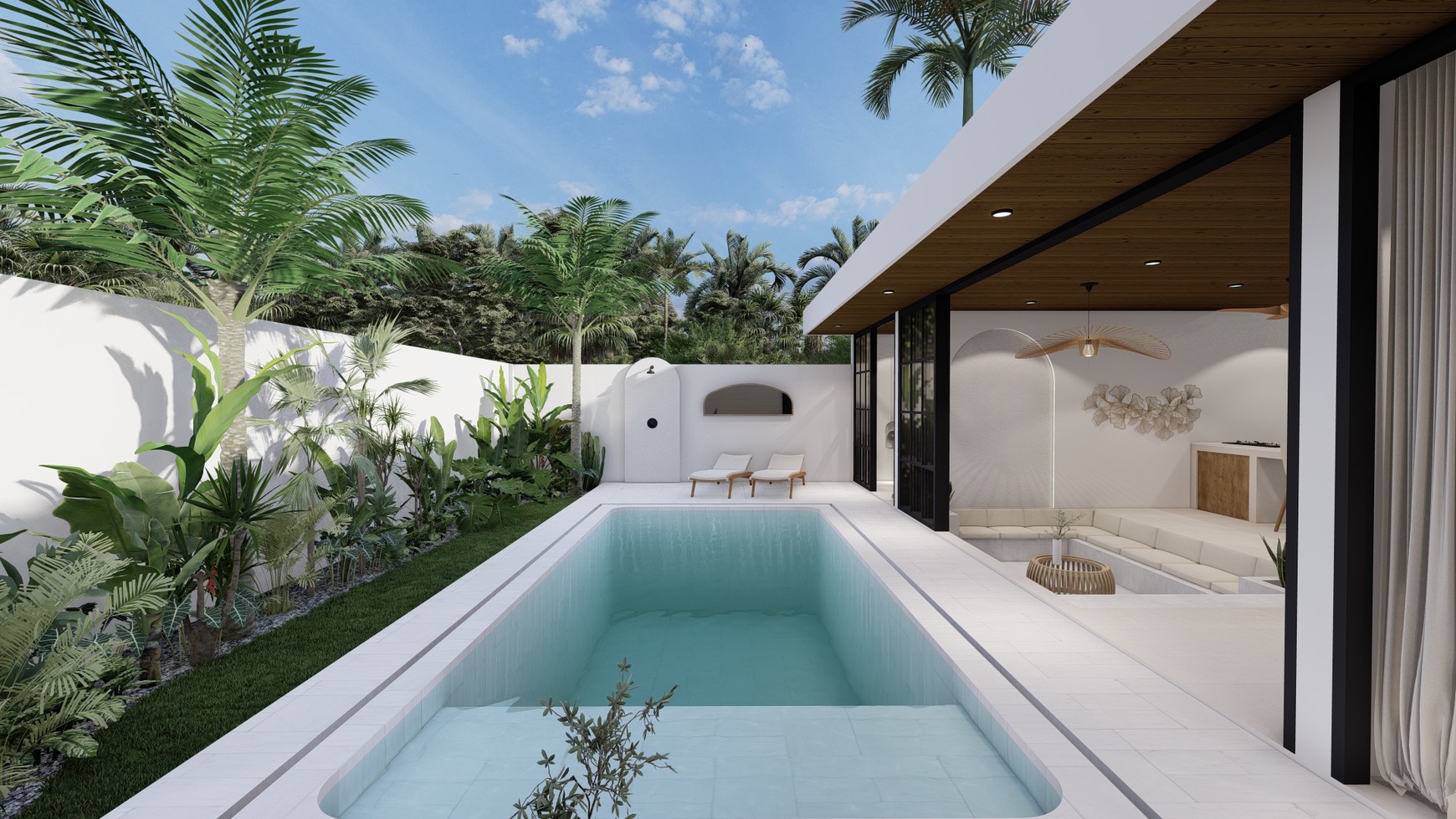 For Sale Leasehold - Brand new modern cozy villa in Kerobokan - Bali ( type Meridian 2 bedrooms )