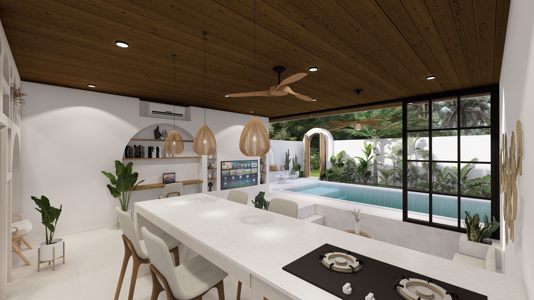 For Sale Leasehold - Brand new modern cozy villa in Kerobokan - Bali ( type Meridian 2 bedrooms )