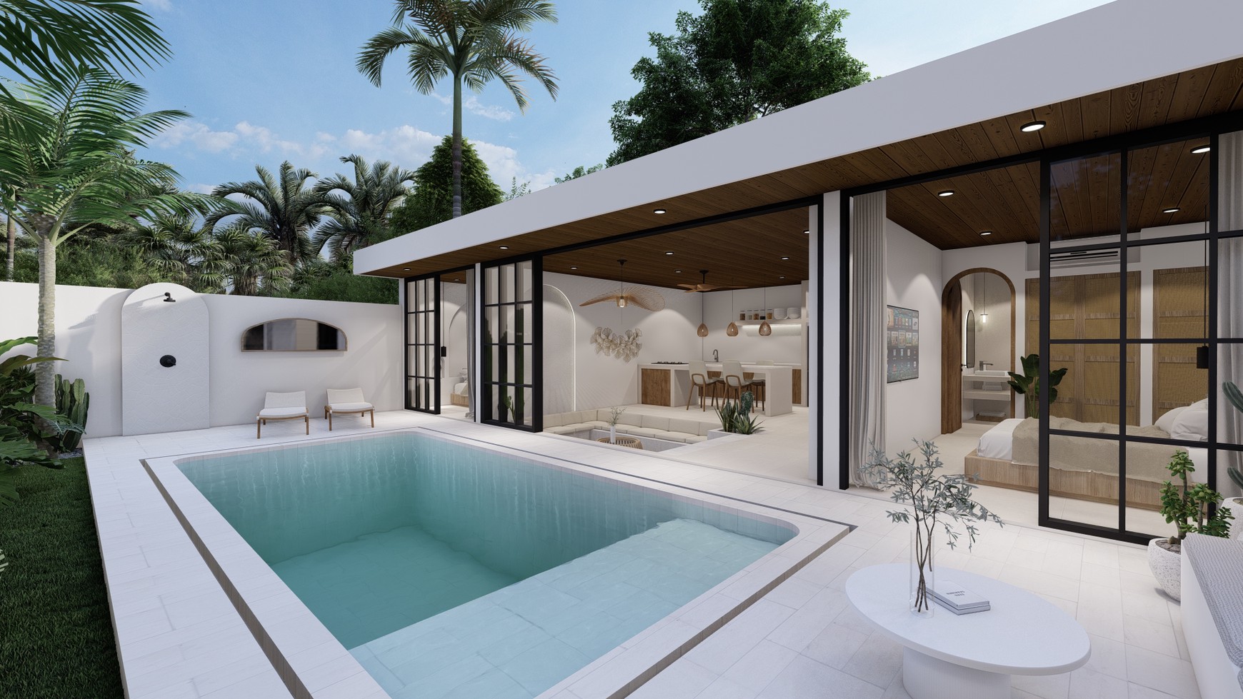 For Sale Leasehold - Brand new modern cozy villa in Kerobokan - Bali ( type Meridian 2 bedrooms )