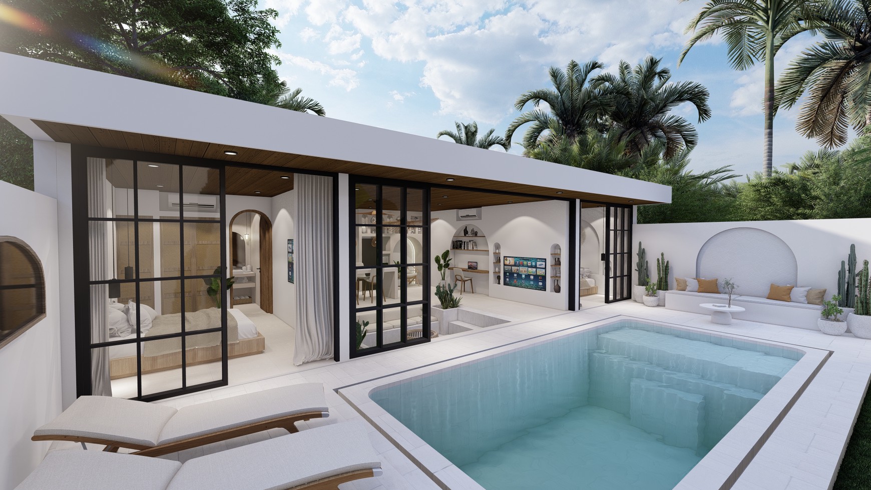 For Sale Leasehold - Brand new modern cozy villa in Kerobokan - Bali ( type Meridian 2 bedrooms )