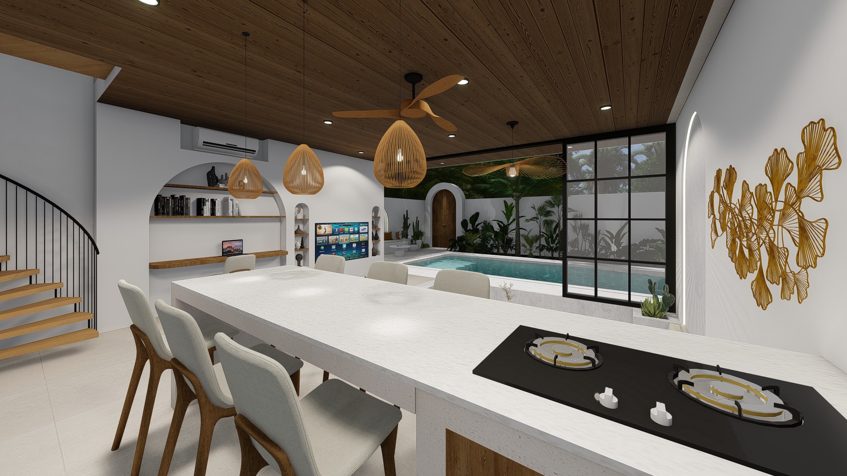 For Sale Leasehold - Brand new modern cozy villa in Kerobokan - Bali ( type Meridian 3 bedrooms )