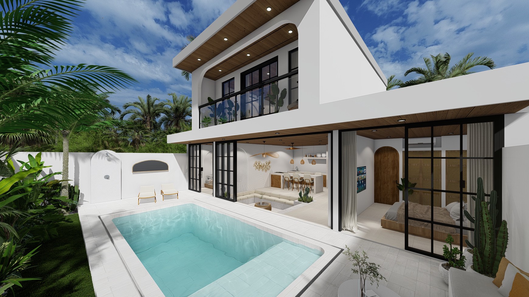 For Sale Leasehold - Brand new modern cozy villa in Kerobokan - Bali ( type Meridian 3 bedrooms )