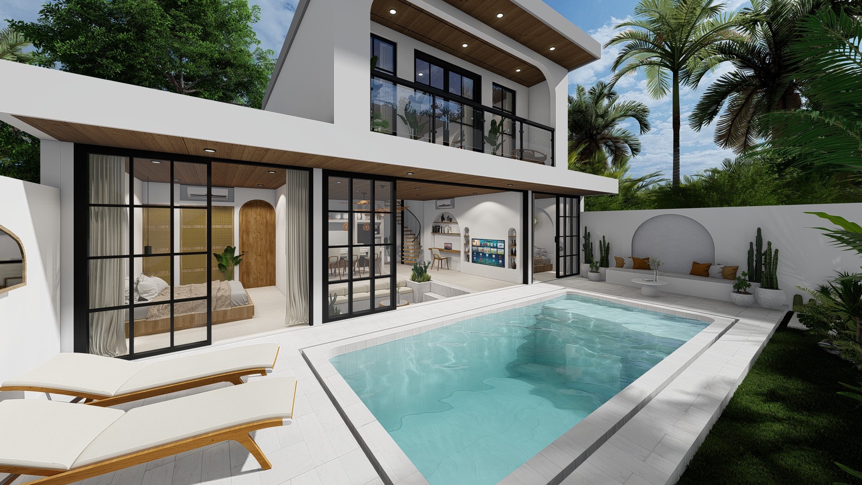 For Sale Leasehold - Brand new modern cozy villa in Kerobokan - Bali ( type Meridian 3 bedrooms )