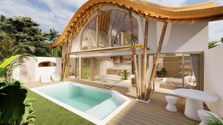 For Sale Leasehold - Unique tropical bamboo villa 3 bedrooms in Kerobokan - Bali