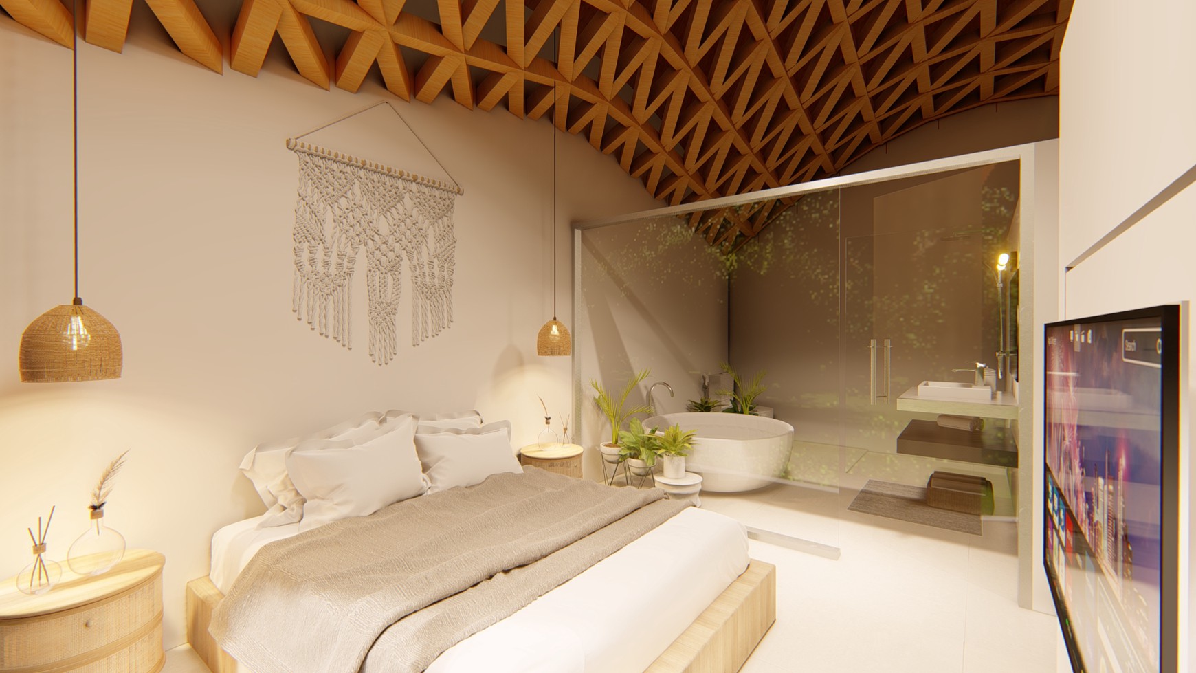 For Sale Leasehold - Unique tropical bamboo villa 3 bedrooms in Kerobokan - Bali