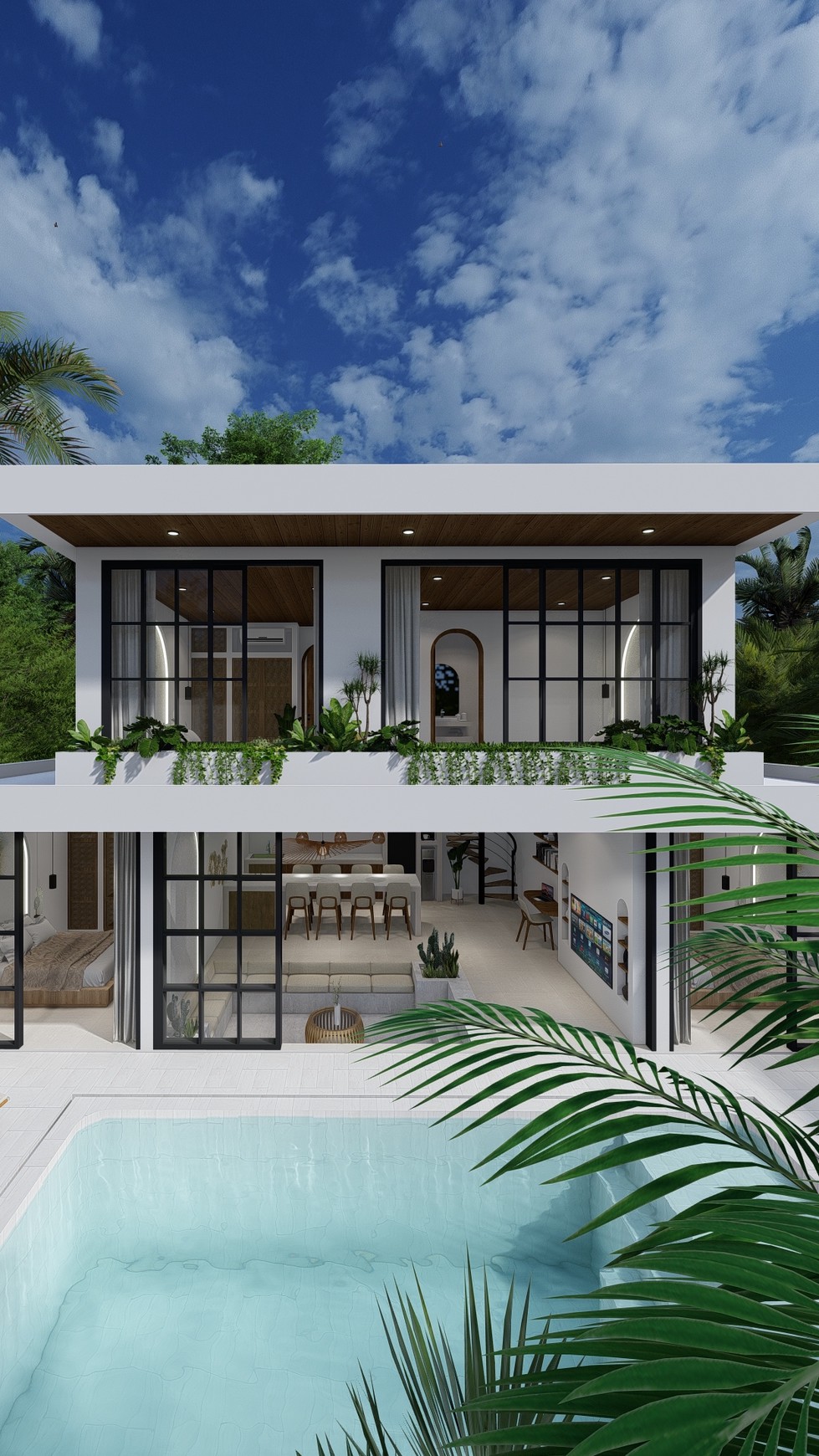 For Sale Leasehold - Brand new modern cozy villa in Kerobokan - Bali ( type Meridian 4 bedrooms )