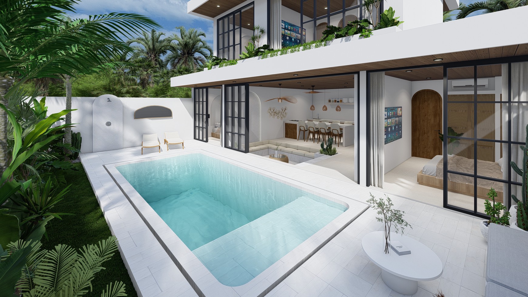 For Sale Leasehold - Brand new modern cozy villa in Kerobokan - Bali ( type Meridian 4 bedrooms )
