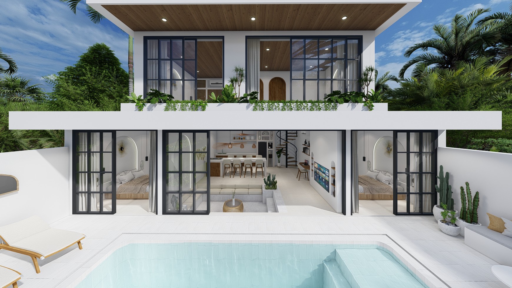 For Sale Leasehold - Brand new modern cozy villa in Kerobokan - Bali ( type Meridian 4 bedrooms )