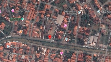 Tanah dan bangunan ex mess karyawan luas 4.075 m2 bentuk kotak di jalan kramat watu, Serang tanggerang banten