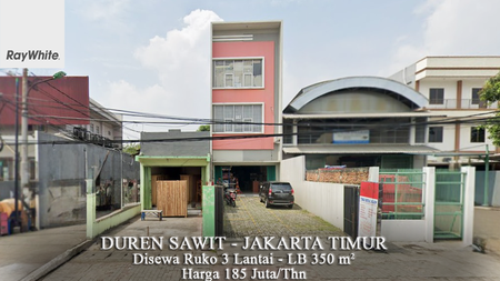 FOR RENT Ruko 3 Lantai Pahlawan Revolusi Duren Sakit Jakarta Timur