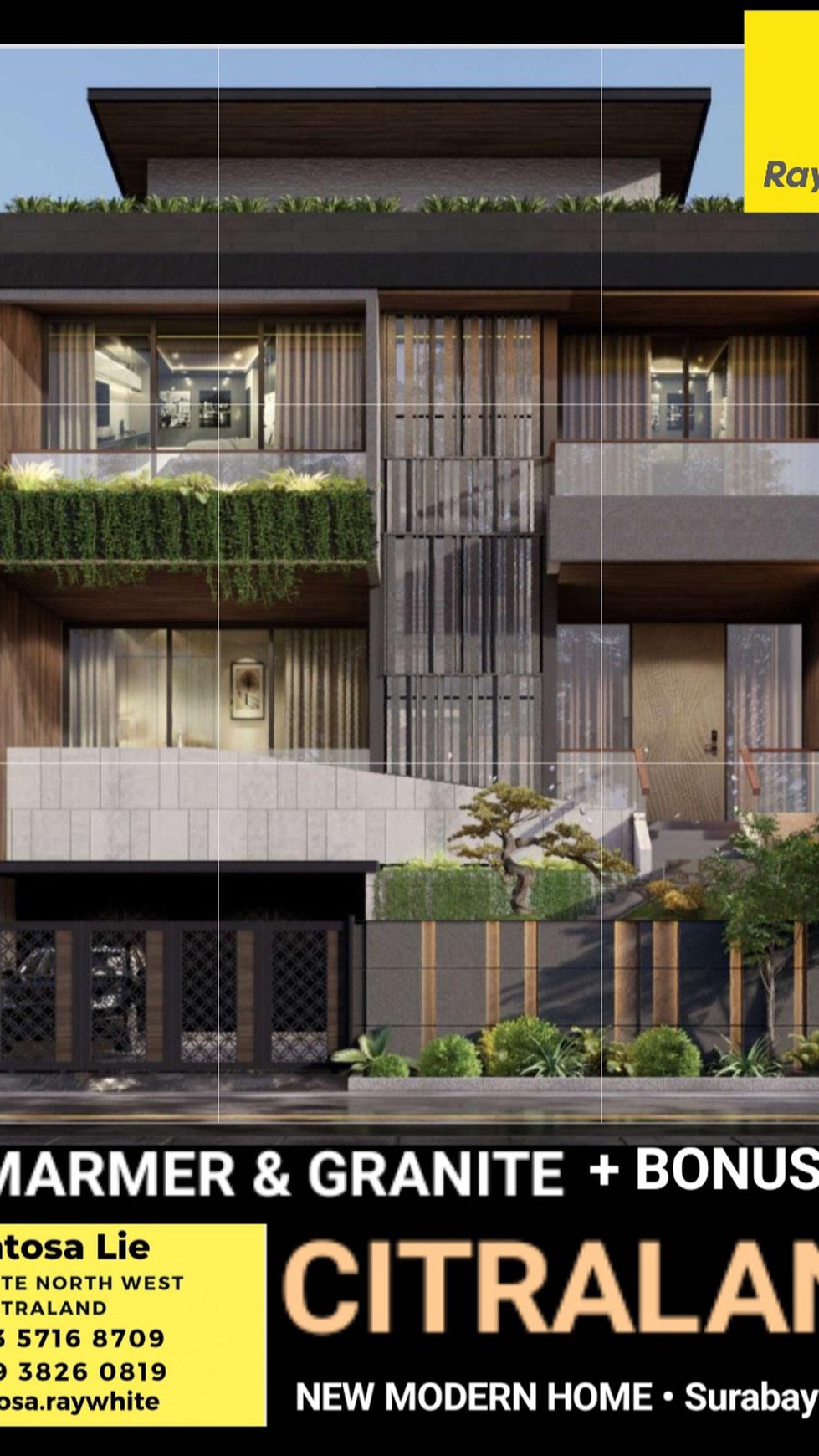 Dijual Rumah Baru Citraland Golf Surabaya Exclusive New Private Lift - Garasi Carport 5 Mobil Area Pakuwon Indah, Graha Family, Dian Istana, Pakuwon Mall