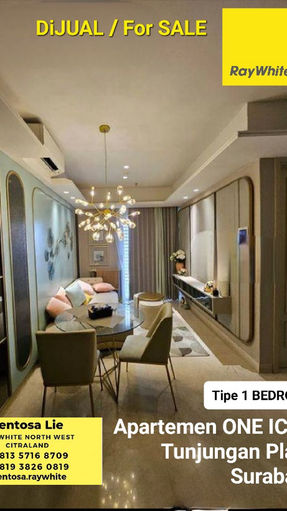 Dijual Aparatemen One Icon Tunjungan Plaza 6 Tipe 1 Bedroom Full Furnished Mewah Siap Huni