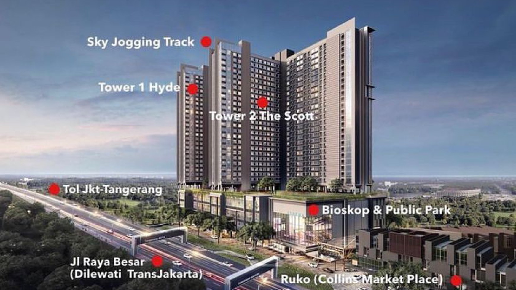 Disewakan Apartemen Collins Apartemen Mewah dan Full Furnish lokasi strategis dekan halte Bus Gading Serpong