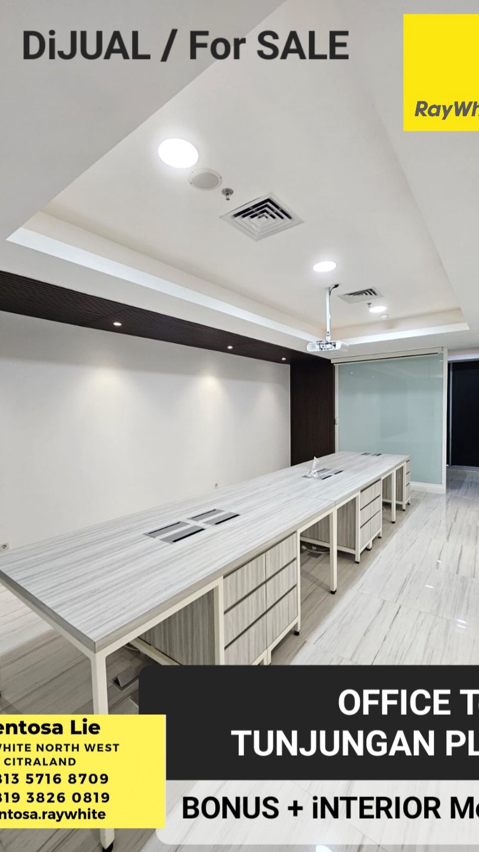 Dijual Kantor Tunjungan Plaza Office Tower Surabaya Pusat Kota Bonus Interior Modern Siap Huni