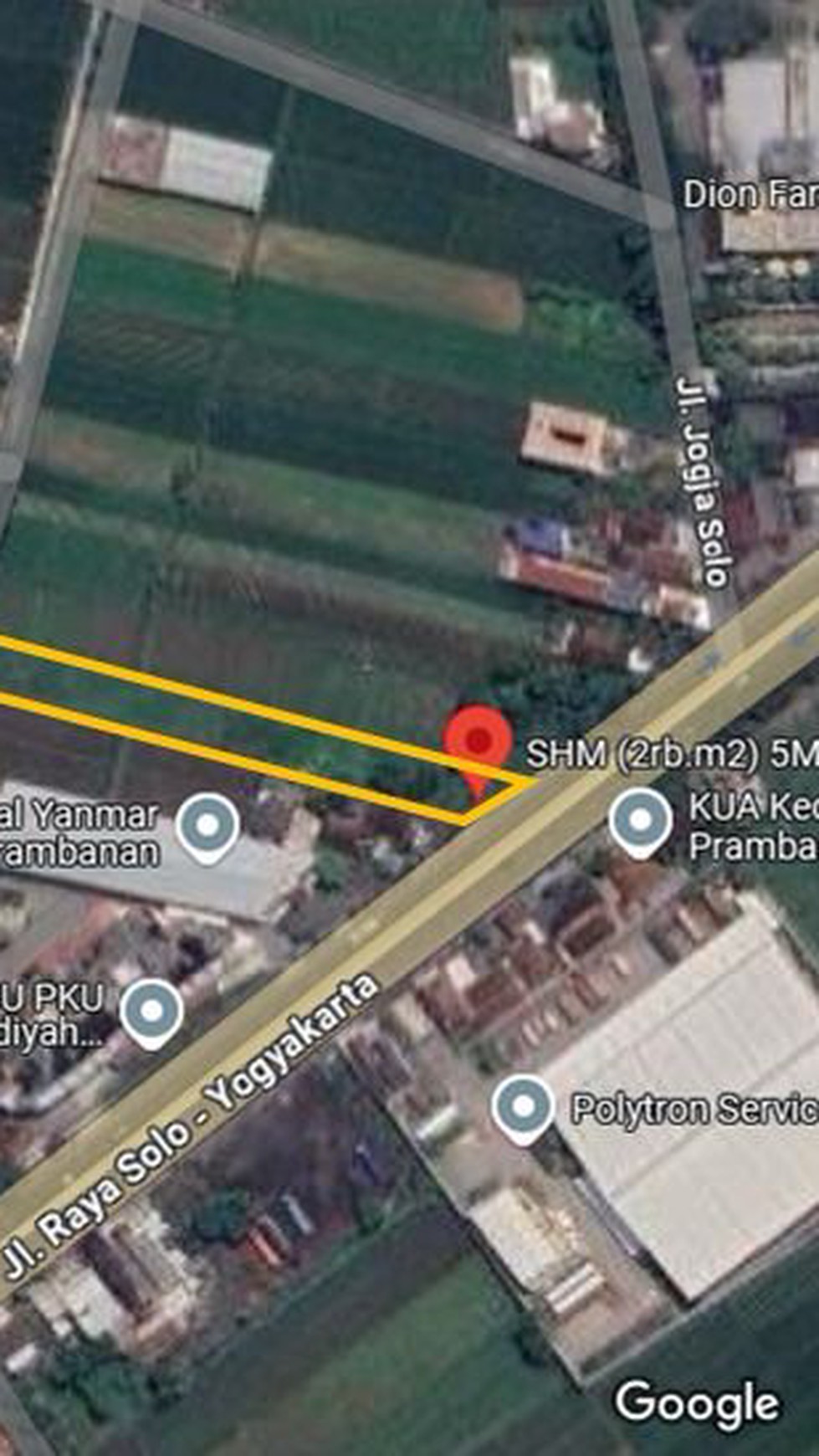 Tanah Pekarangan Luas 2023 Meter Persegi Dekat Exit Tol Klaten 