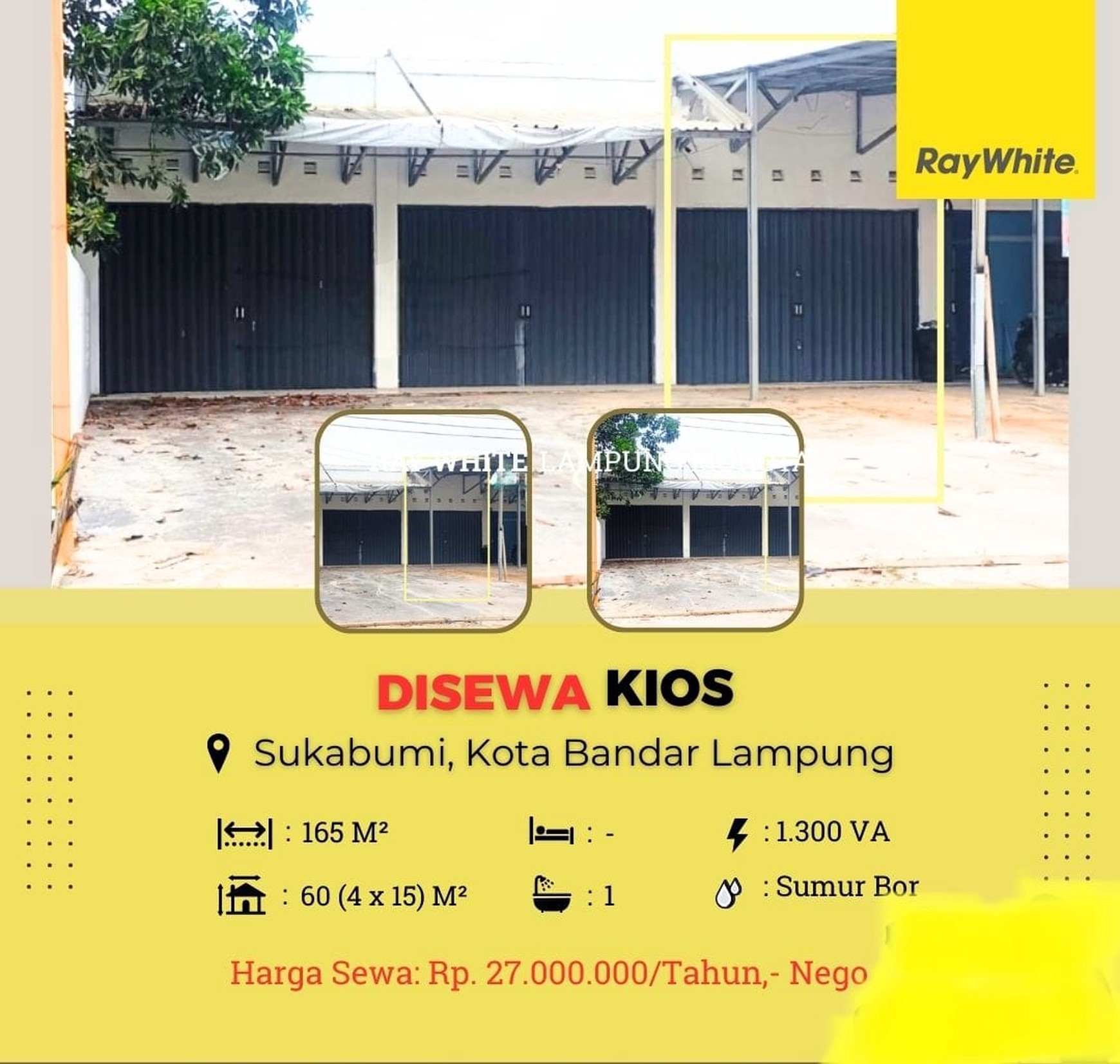 Disewakan kios 1 pintu 1 lantai di sukabumi