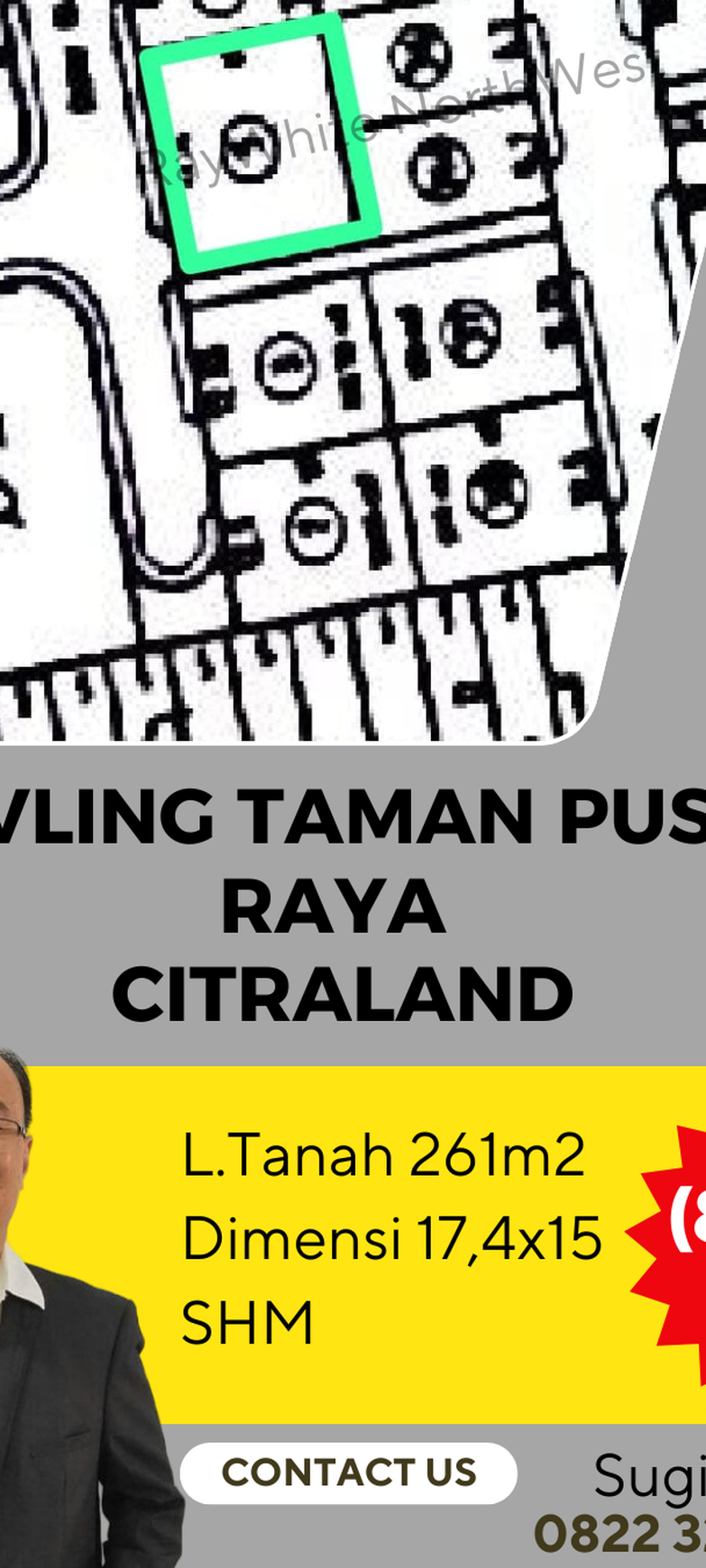 DIJUAL MURAH KAVLING TANAH TAMAN PUSPA RAYA CITRALAND SURABAYA BARAT