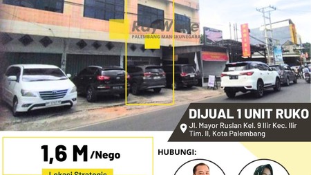 Dijual Cepat Ruko 1 Pintu di Jl Mayor Ruslan Kota Palembang