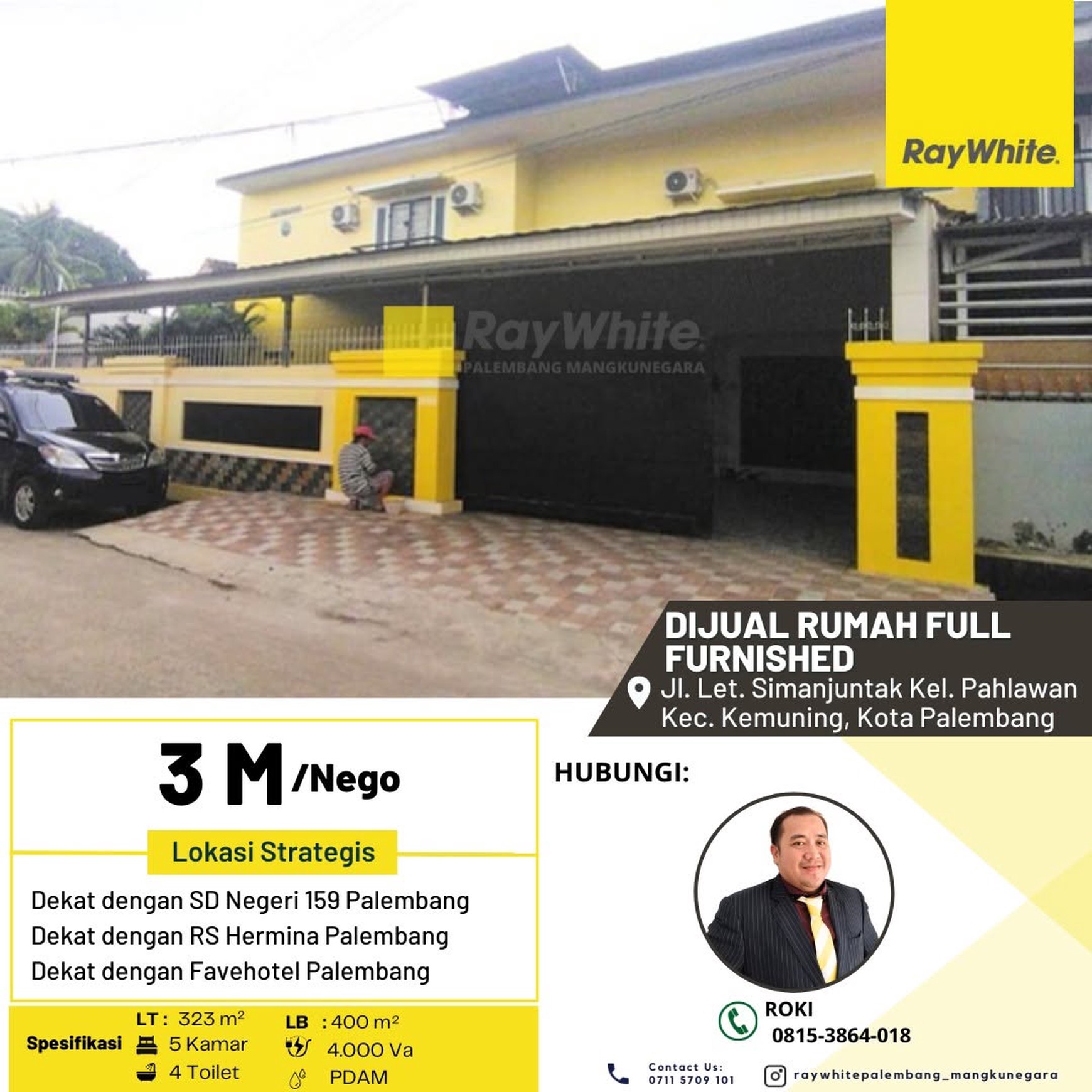 Dijual Rumah Full Furnished di Jl Letjen Simanjuntak Kel Pahlawan Kota Palembang