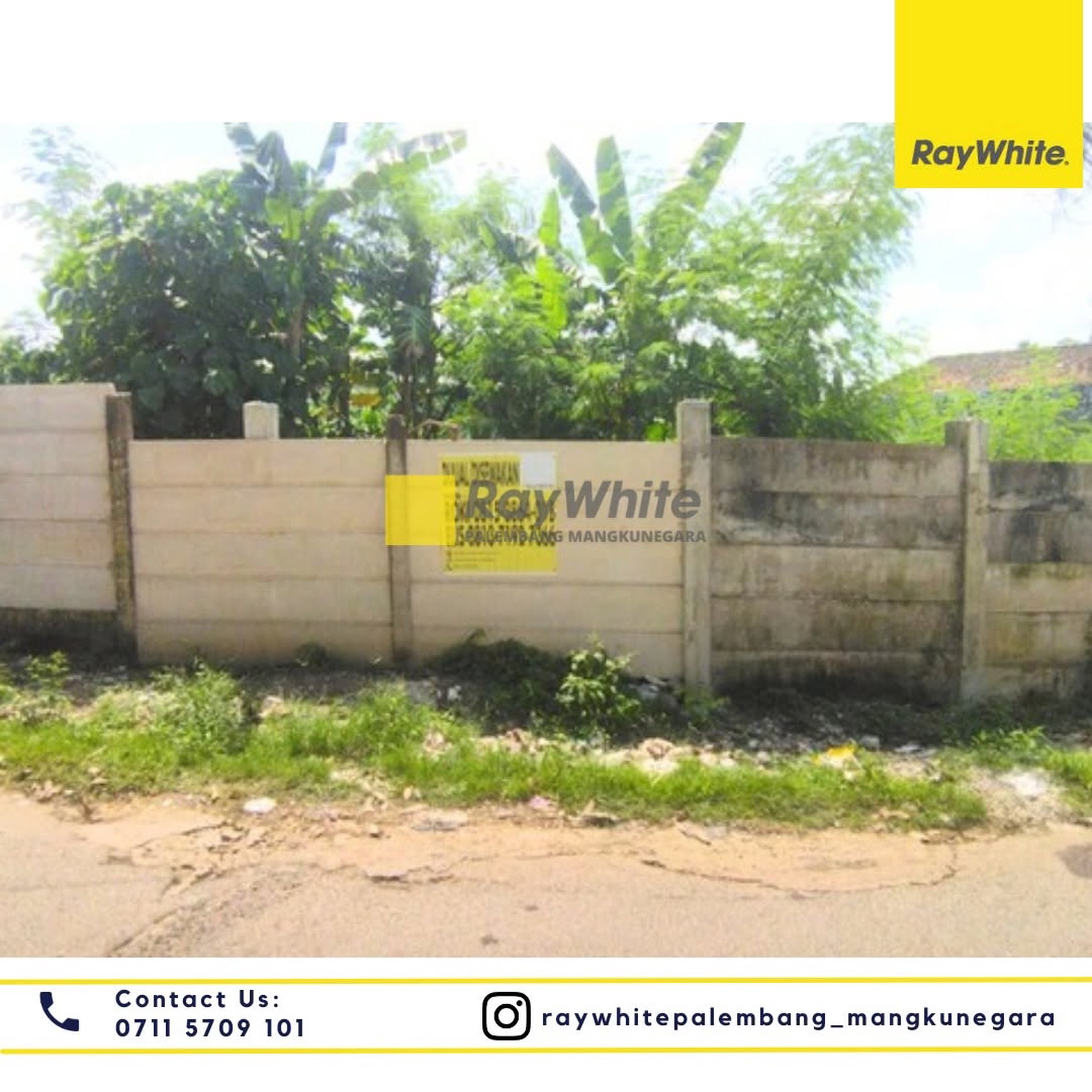 Dijual Cepat Tanah tengah Kota Palembang di Jl Joko Talang Semut