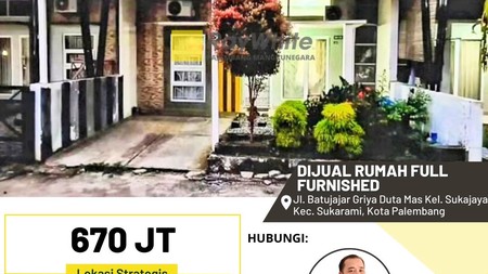 Dijual Cepat Rumah Full Furnished di Kota Palembang