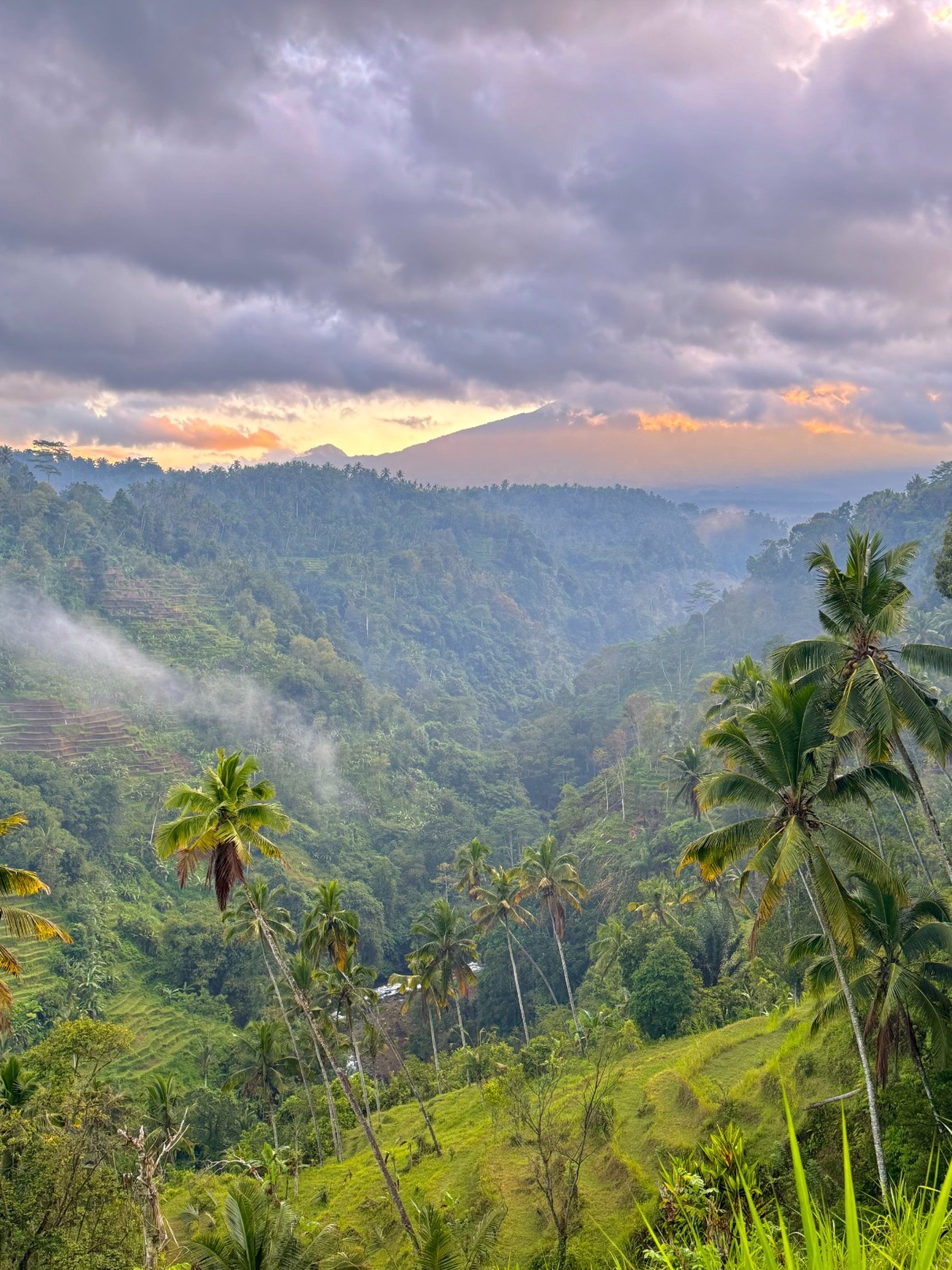 For Sale Leasehold - Unique land plots on the egde of a canyon with river and breathtaking views of a waterfall and Mount Agung - Sidemen , Bali