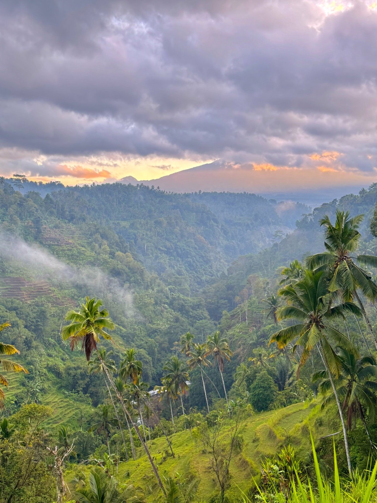 For Sale Leasehold - Unique land plots on the egde of a canyon with river and breathtaking views of a waterfall and Mount Agung - Sidemen , Bali