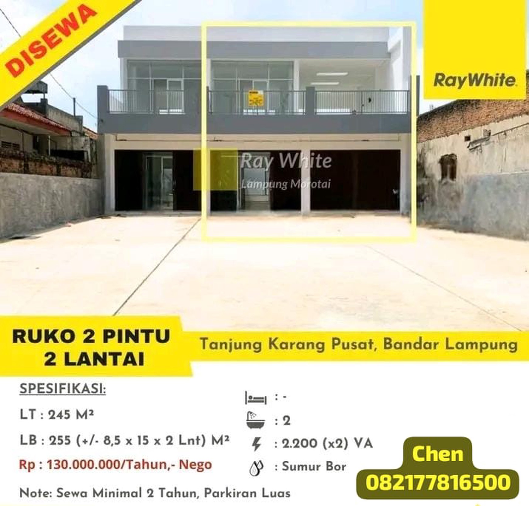 Disewakan ruko 2 lantai 2 pintu cocok untuk segala Usaha