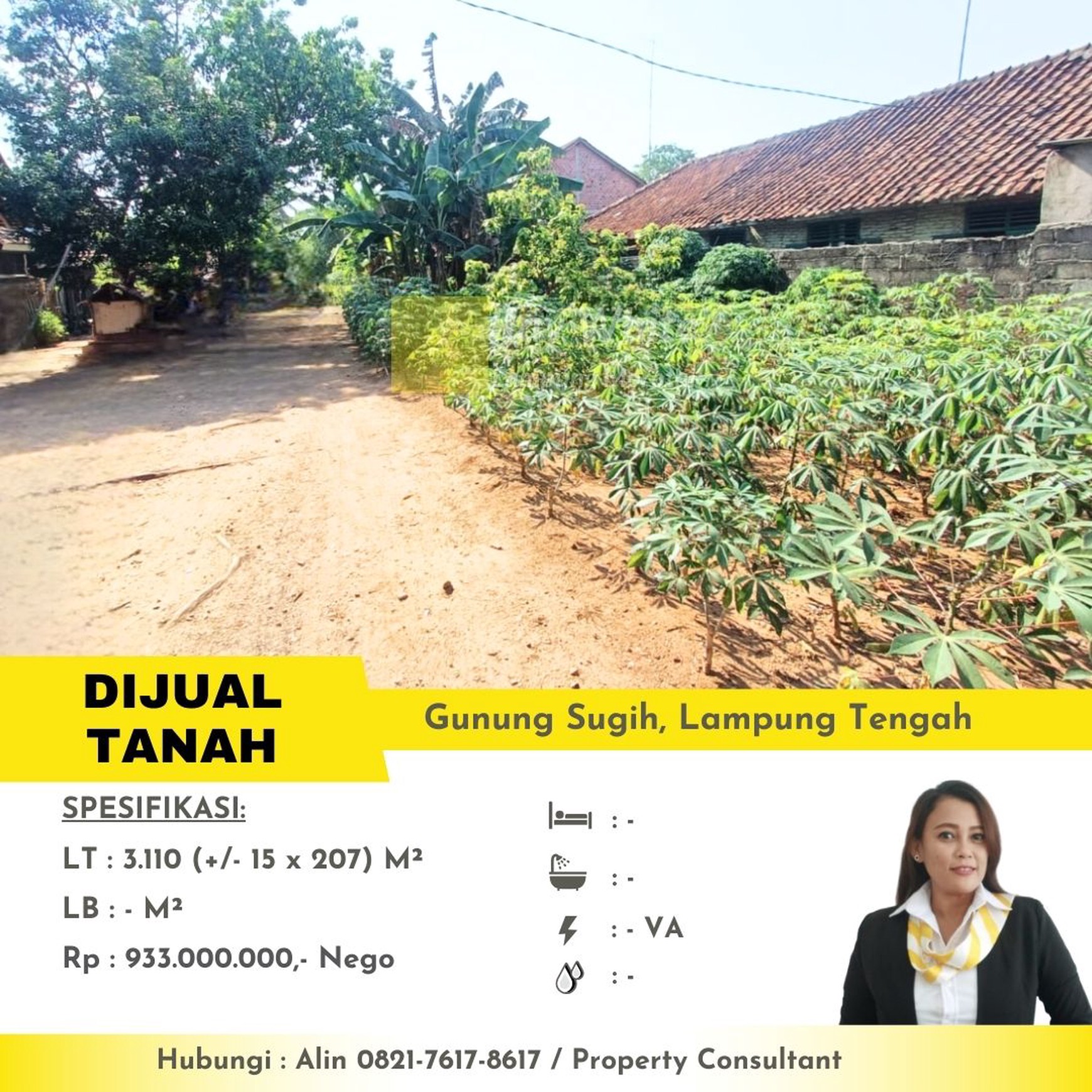 di jual tanah area lampung tengah