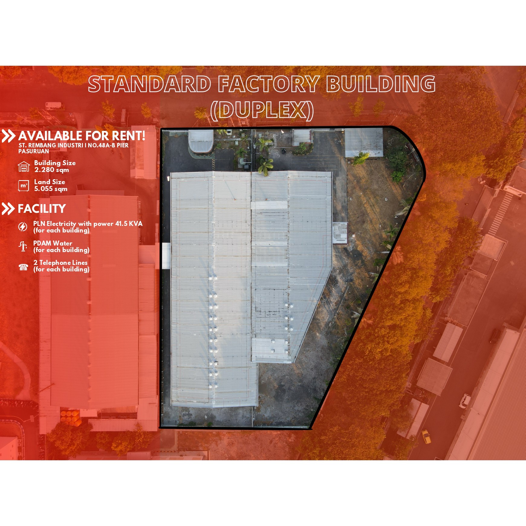Disewakan Gudang/Pabrik Kawasan Industri PIER Pasuruan