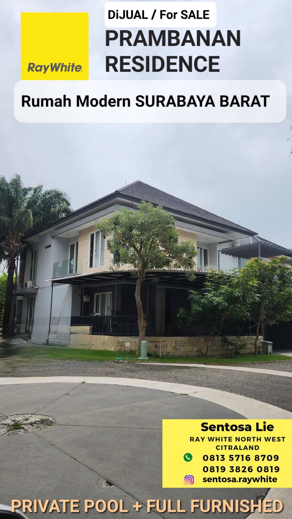 Dijual Rumah Prambanan Residence Hook Plus Private Pool + Full Furnished Dekat Citraland, Wbm, Pakuwon Mall