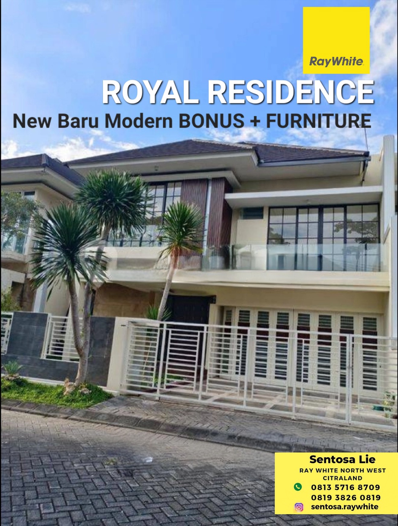Murah Luas Rumah Baru Royal Residence Wiyung Bonus New Furniture Dekat Citraland, Pakuwon Mall, Dian Istana, Graha Family