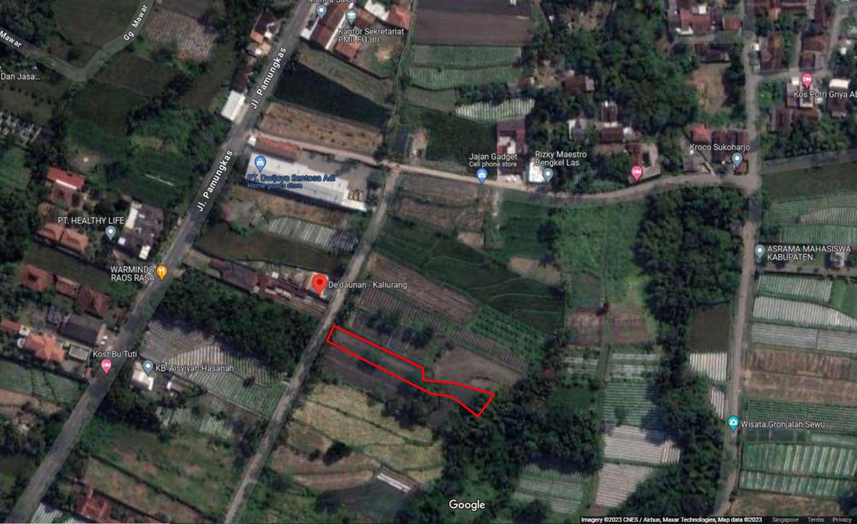 Tanah 1070 Meter Persegi Lokasi Dekat Kampus UII Umbulmartani Ngemplak Sleman
