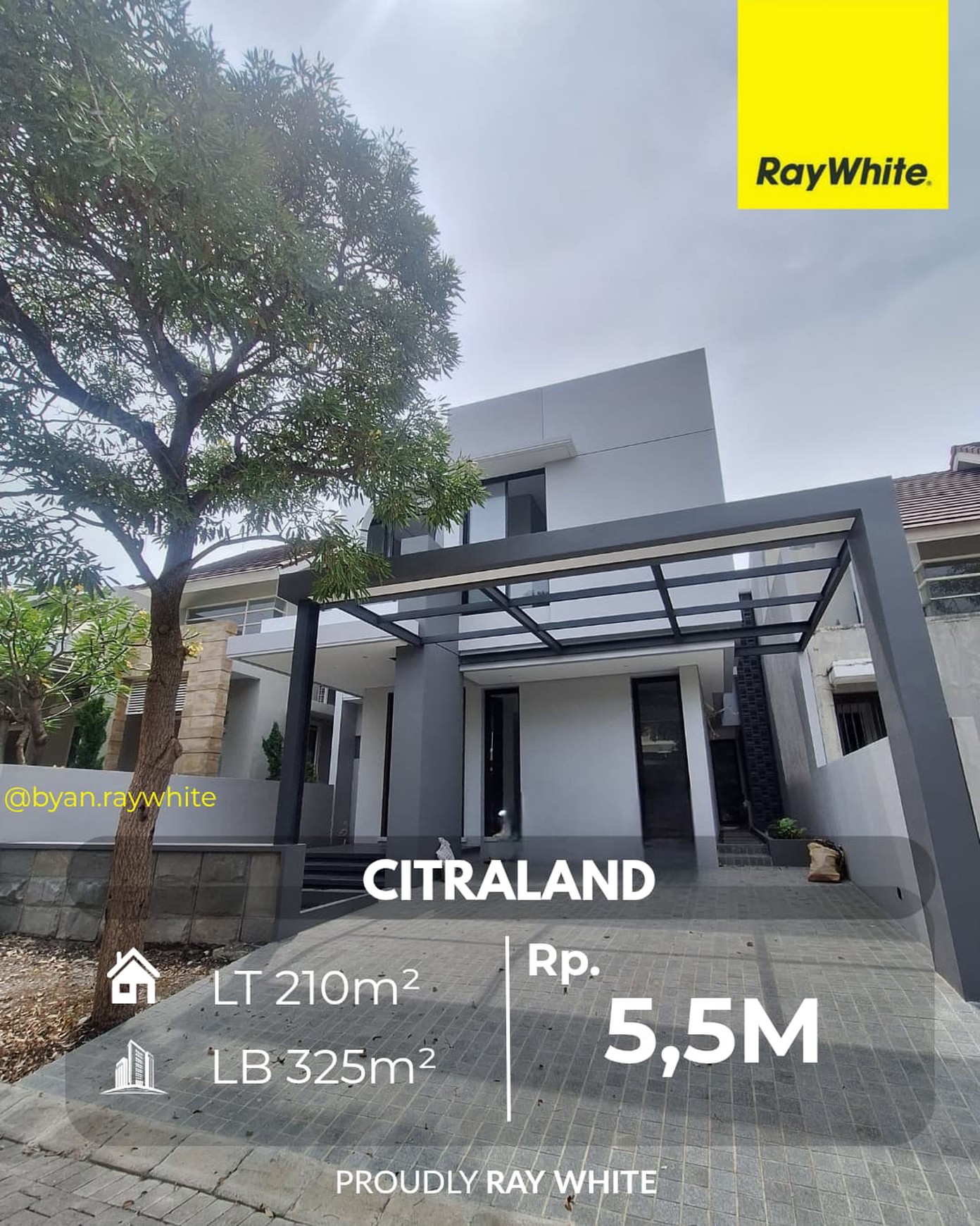 DIJUAL RUMAH GRESS MINIMALIS MODERN - CITRALAND