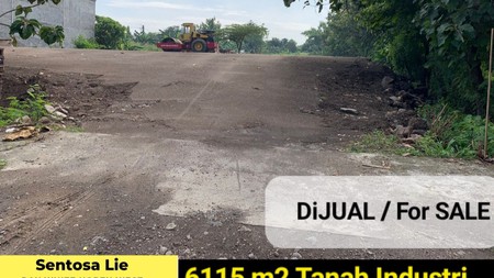 Dijual 6115 M2 Tanah Industri Jalan Raya Boboh - Menganti - Gresik - Jawa Timur Plus Lengkap Izin - Kondisi Sudah Urug - Akses Truk Kontainer