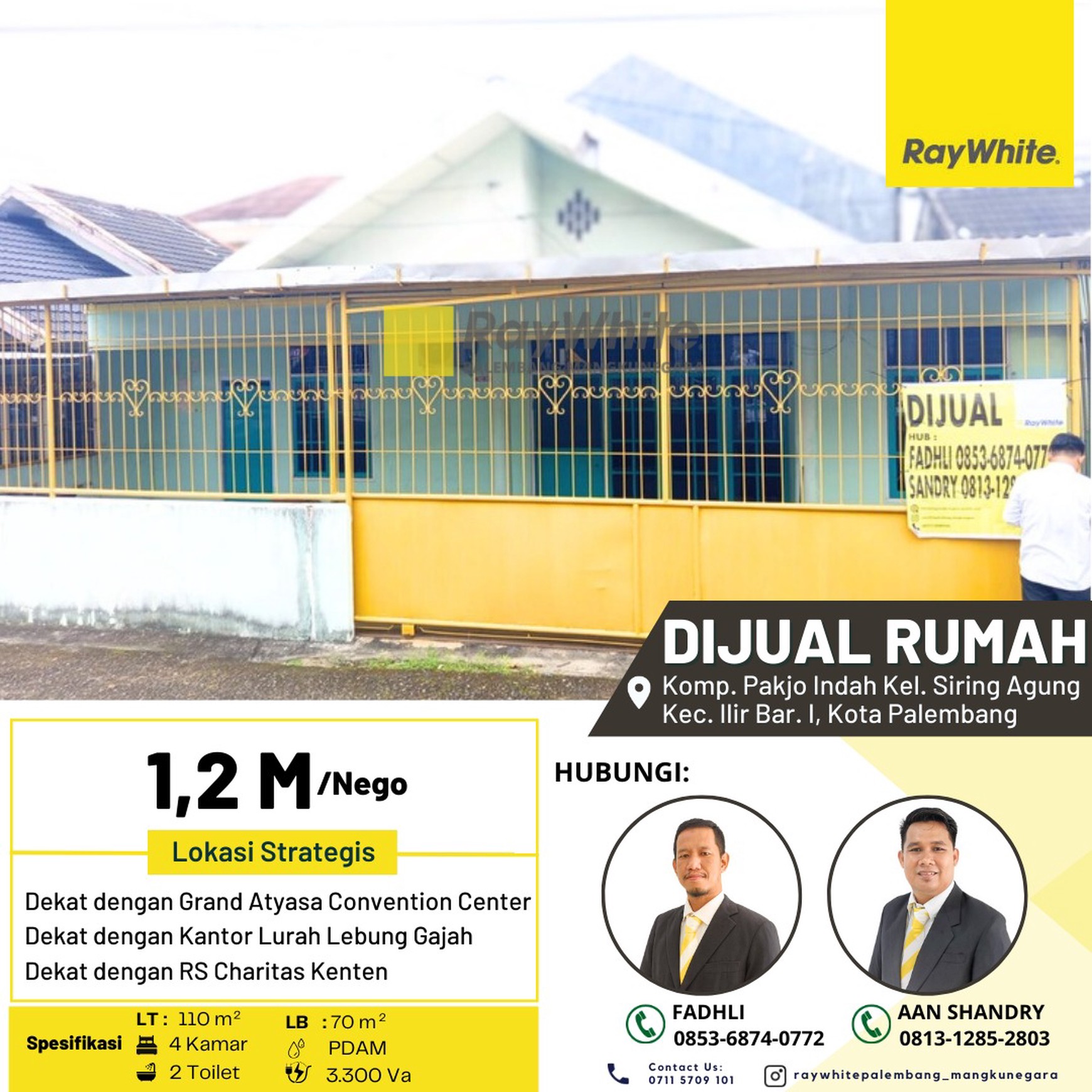 Rumah Dijual dekat Griya Agung Palembang