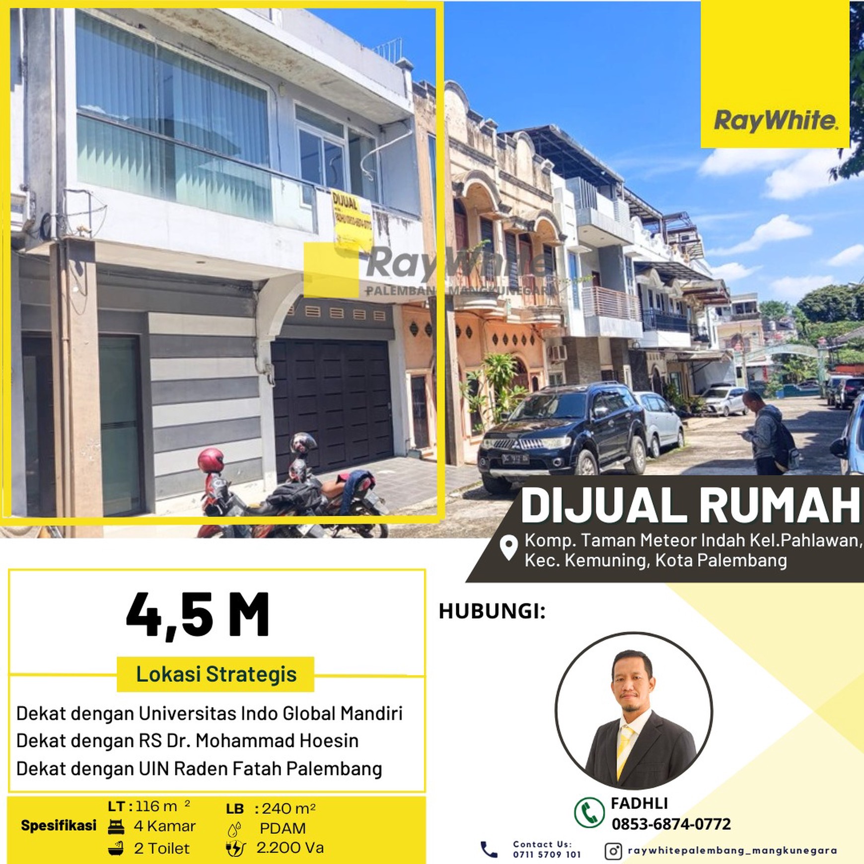 Rumah Dijual dekat SMA N 3 Palembang