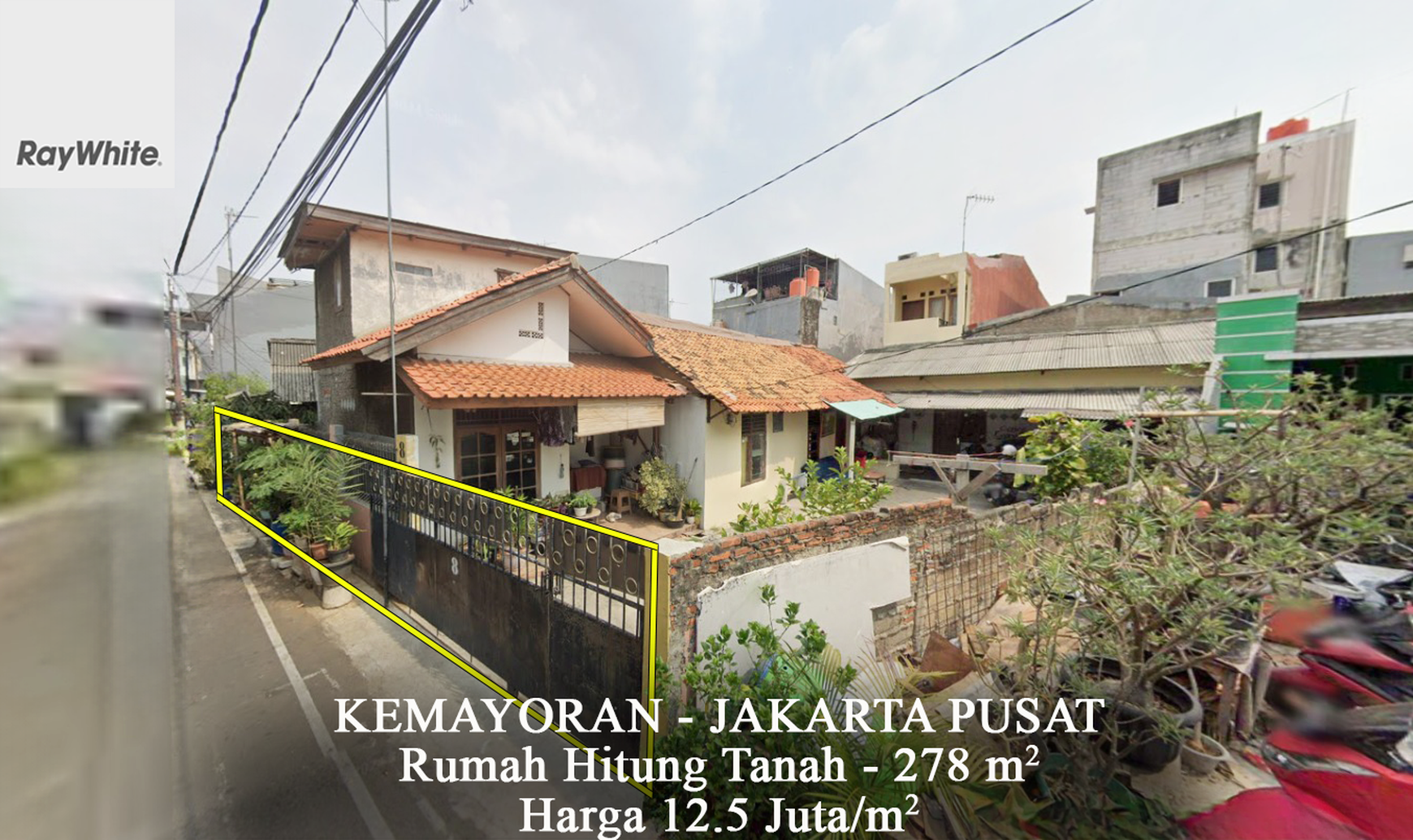 FOR SALE Rumah Hitung Tanah Kemayoran Jakarta Pusat