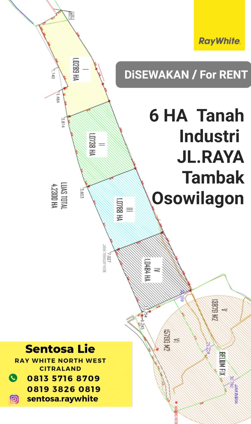 Disewakan 6 Ha Tanah Industri Nol Jalan Raya Tambak Osowilangon Romokalisari Benowo Dekat Pelabuhan Internasional Teluk Lamong, Margomulyo - Boleh Disewa 1 Hektaran - Akses Truk Kontainer - Cocok Buat