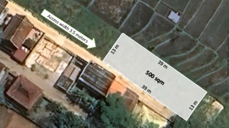 Leasehold - Prime 500 sqm Land in Cemagi, Bali - Rice Field View & 500m to the Beach!
